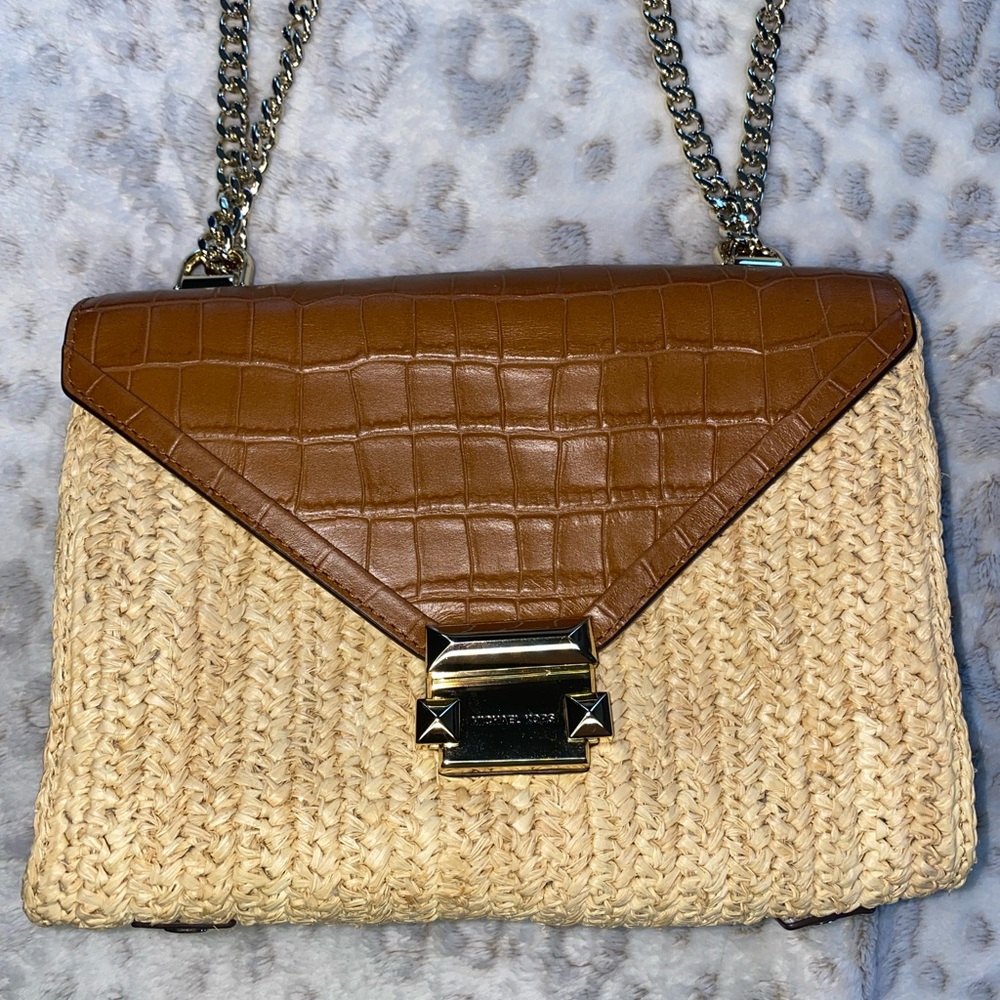 Michael Kors Whitney Straw Shoulder Bag - Picture 3 of 11